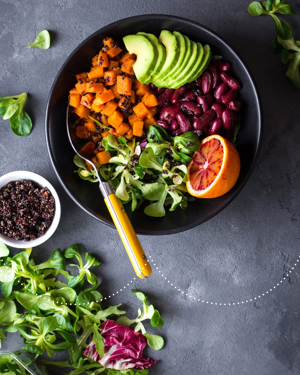Proctyclean, Food Rezept Blog, Quinoa Salat, frisch, gesund, ballaststoffreich, proteinreich.