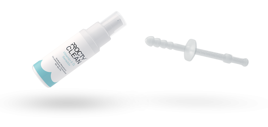 Proctyclean, Intimpflege-Set, Intimpflege-Stift, Vitamin-E-Öl.